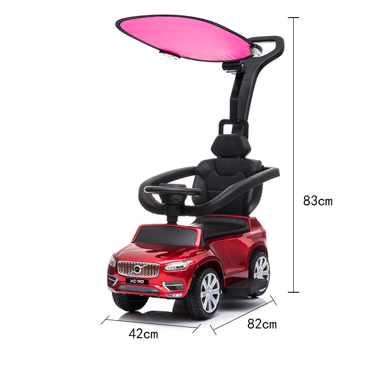 3 In 1 Ride On Push Car Licensed Kids Ride On Car Volvo Xc90 Toy For Kids Toddler Stroller Sun Canopy