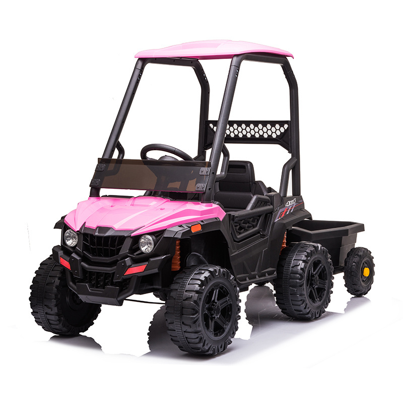 Kids Ride On Truck 12V Powered Electric UTV 2.4 GHz Remote Control Electric Vehicle With Trailer