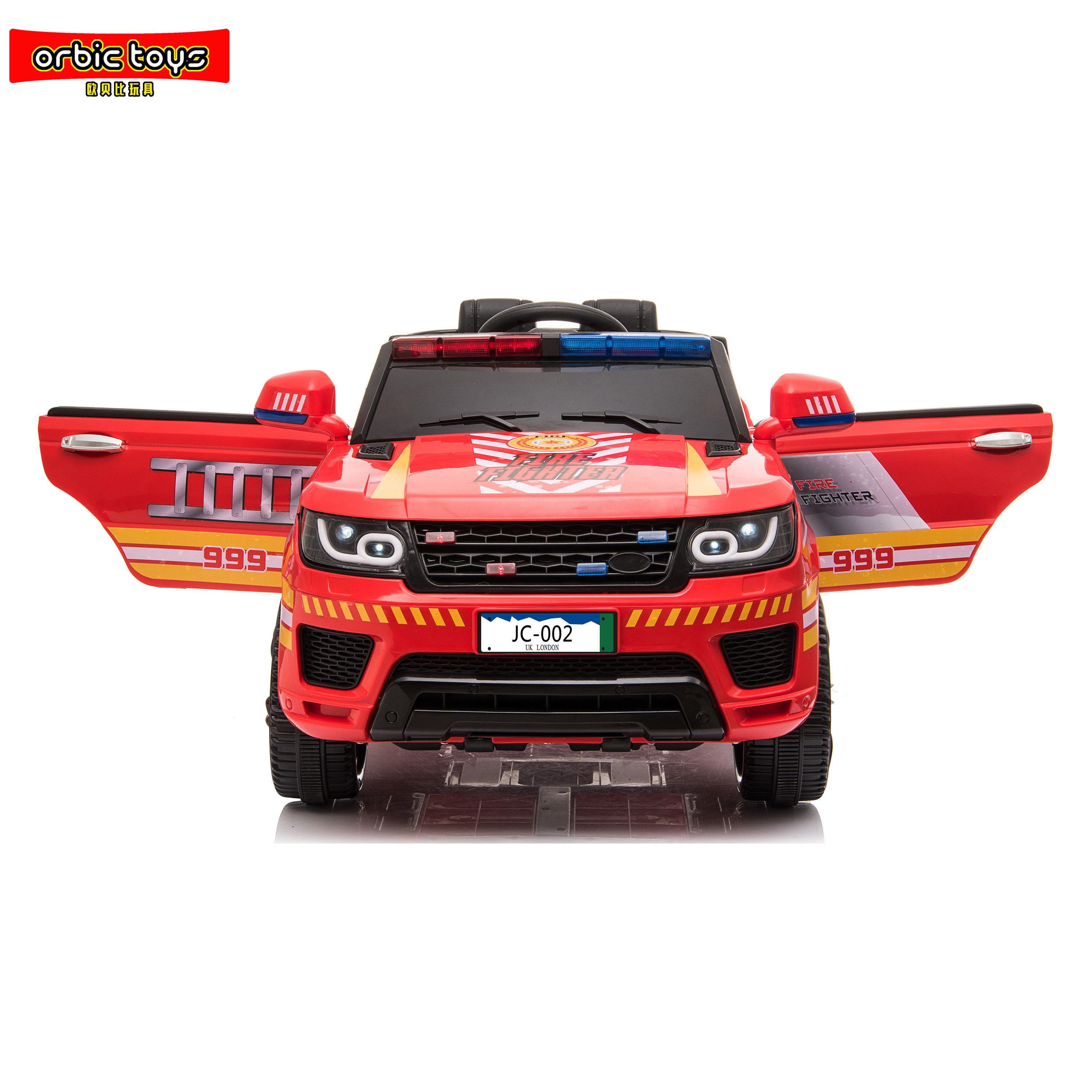 Police Pursuit 12V Electric Ride On Car for Kids with 2.4G Remote Control, Siren Flashing Light, Intercom, Bumper Guard