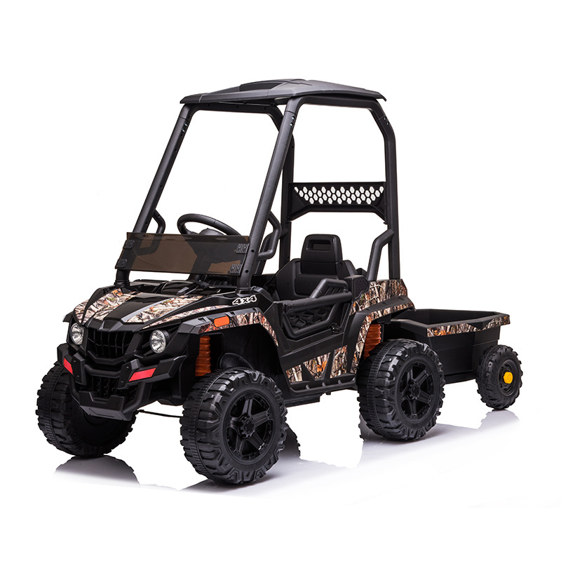 Kids Ride On Truck 12V Powered Electric UTV 2.4 GHz Remote Control Electric Vehicle With Trailer