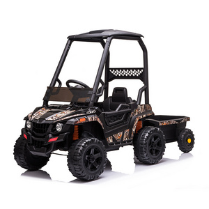 Kids Ride On Truck 12V Powered Electric UTV 2.4 GHz Remote Control Electric Vehicle With Trailer