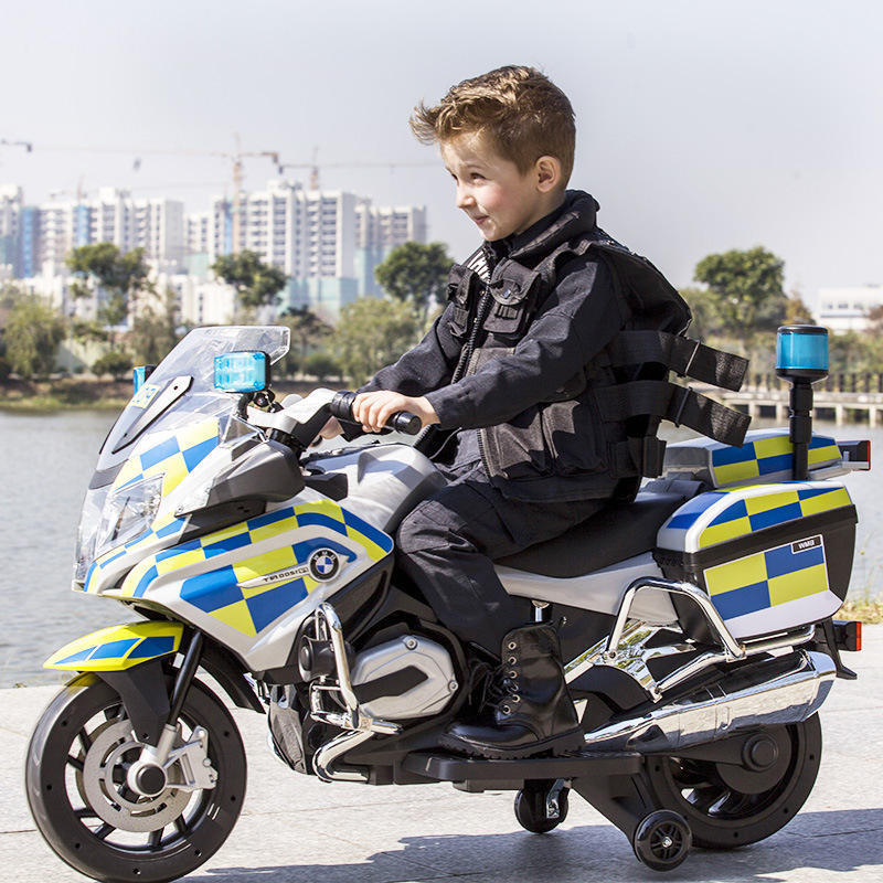 BMW R1200RT-P Kids Ride-on Electric Motorcycle 12V Licensed Police Style Lighted Plastic Box Packed for Land Cruiser Kids' Toy