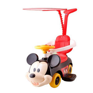 Carton mickey mouse kids ride on car/kids push car with canopy