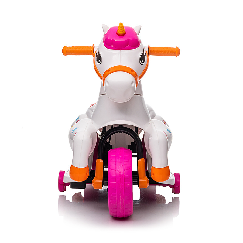 2024 New Princess Horse Unicorn Style Electric Motorcycle for Kids PP Material Wheel and Battery Power Ride-on Toy Car