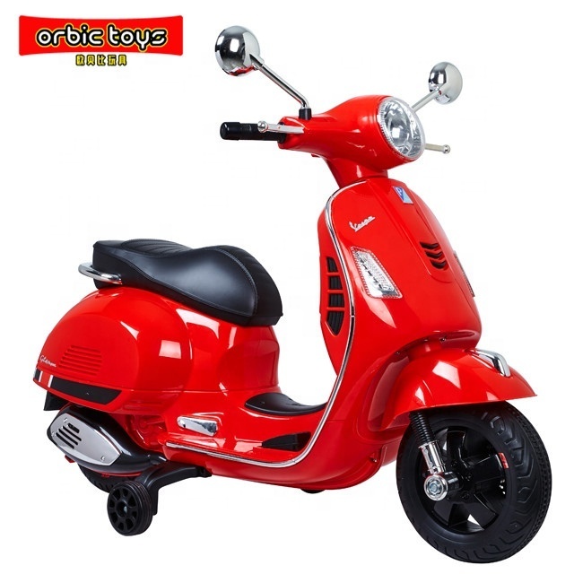 2018 Licensed VESPA Electric Motorcycle for Kids 2-4 Years Old 12V Battery Operated 4-Wheel Ride-On Car