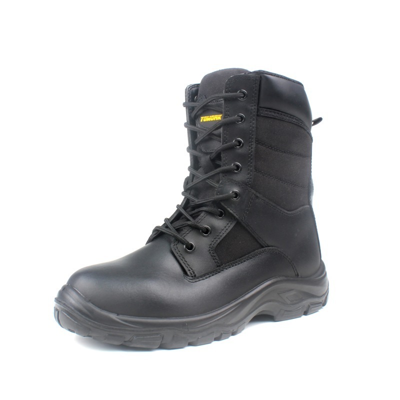 High Rigger Boots Black split  Smooth leather  Work Mining Equipment Steel Toe Safety Boots