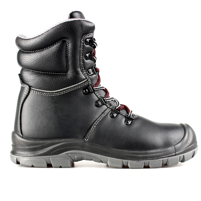 High Quality black  Color Cow Leather Goodyear Welt Safety Boots with steel toe and plate