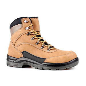 High Quality Fashion Construction Workers Industrial Mining Non-slip Oil Proof Leather Brown Safety Shoes Boots