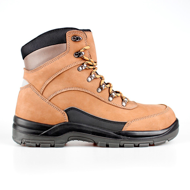 High Quality Fashion Construction Workers Industrial Mining Non-slip Oil Proof Leather Brown Safety Shoes Boots