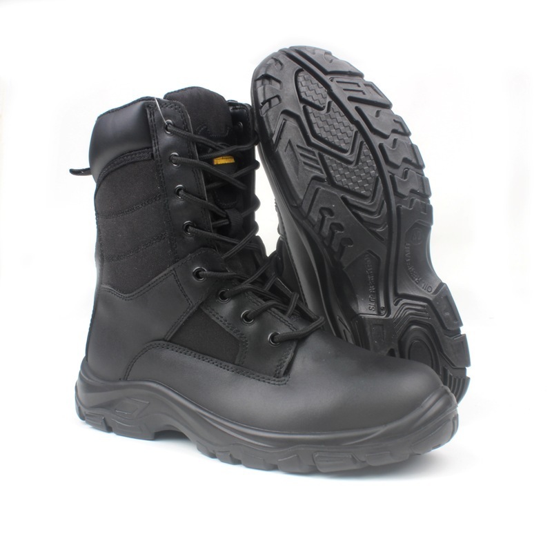 High Rigger Boots Black split  Smooth leather  Work Mining Equipment Steel Toe Safety Boots