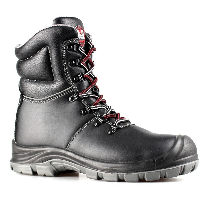 High Quality black  Color Cow Leather Goodyear Welt Safety Boots with steel toe and plate