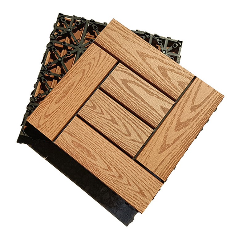 Tercel High Quality WPC Interlocking Decking Tiles Outdoor Wood Plastic Tiles Non-slip Balcony Click Tiles