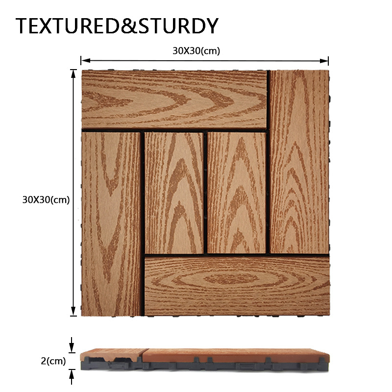 Tercel High Quality WPC Interlocking Decking Tiles Outdoor Wood Plastic Tiles Non-slip Balcony Click Tiles