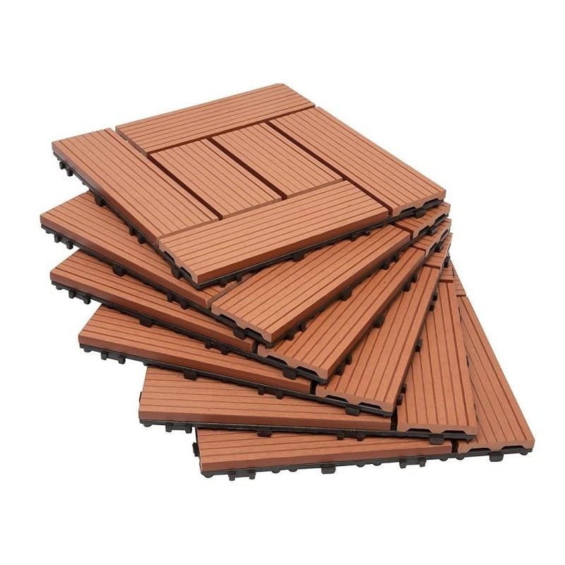 WPC wood plastic composite flooring decking tiles interlocking decking tiles