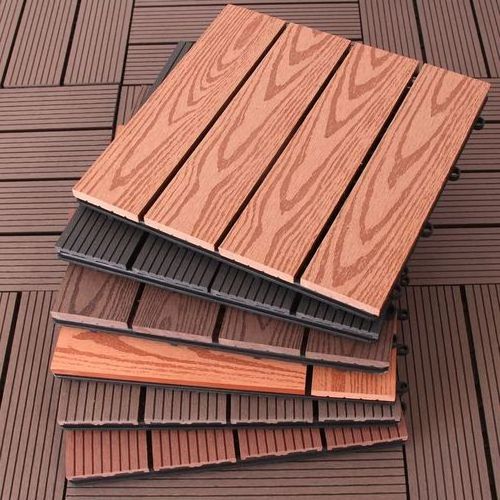 WPC wood plastic composite flooring decking tiles interlocking decking tiles