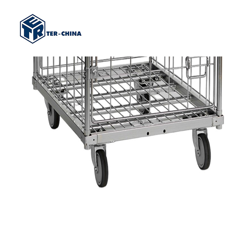 710x800xH1800 Metal Roll Cage Container 1 door linen trolley cart Used Roll Container for laundry hospital