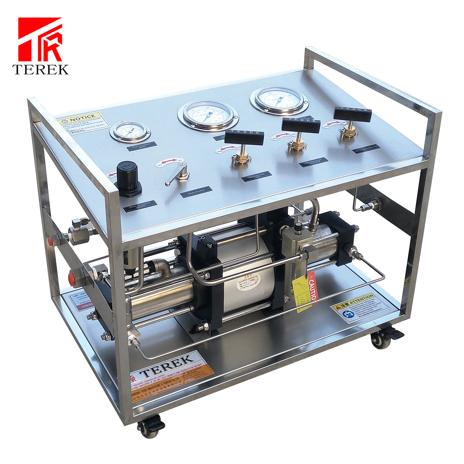 Booster pump air driven  gas pressure  Double drive cylinder test bench