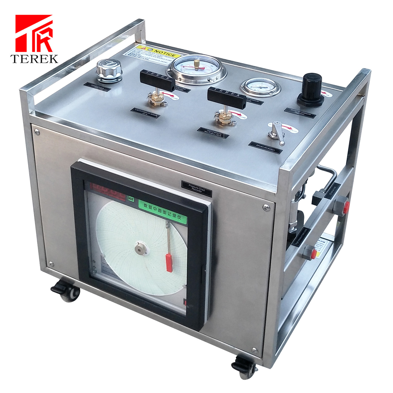 Air Driven fluid booster systems hydraulic pressure test piston pump for valve pipe test with recorder