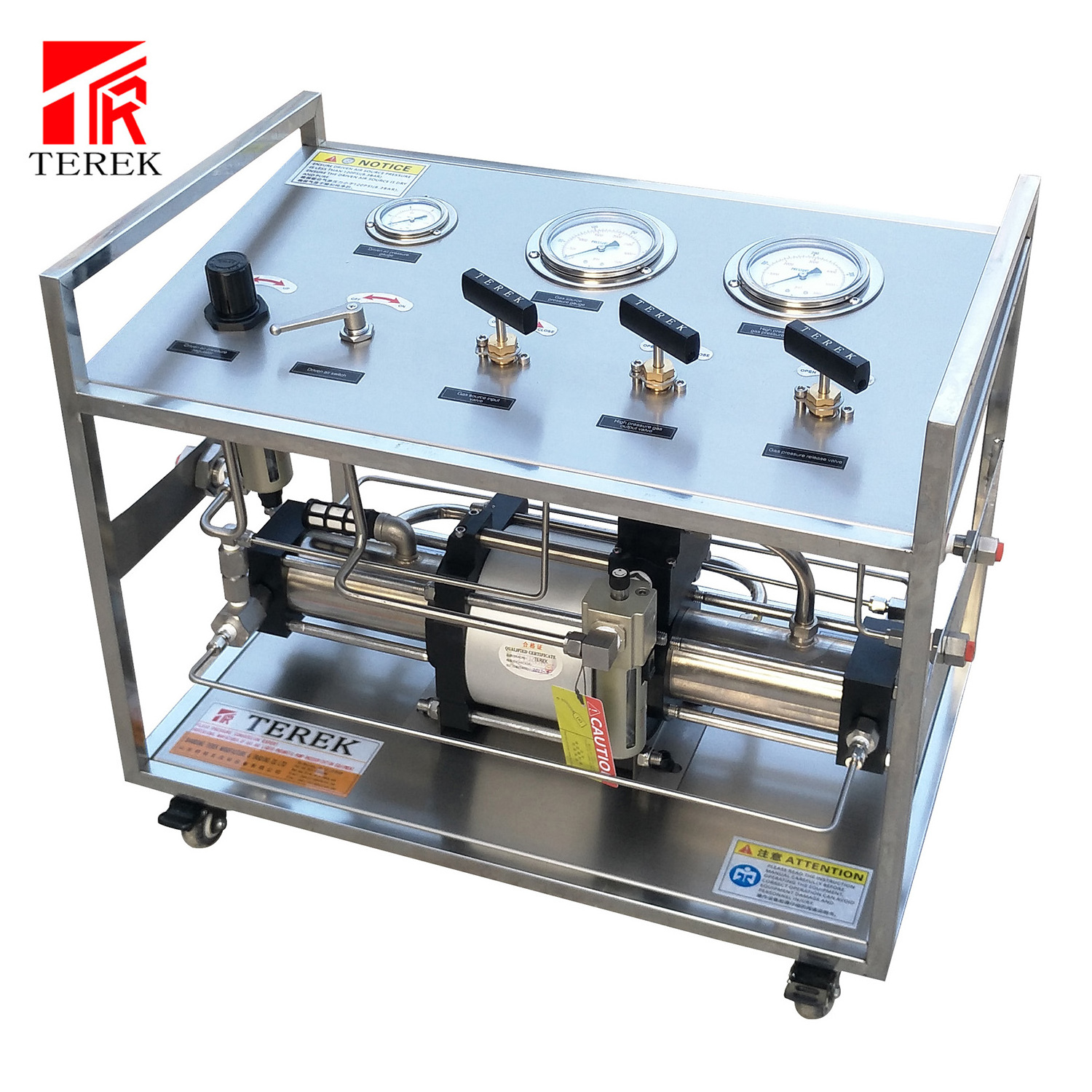 Booster pump air driven  gas pressure  Double drive cylinder test bench