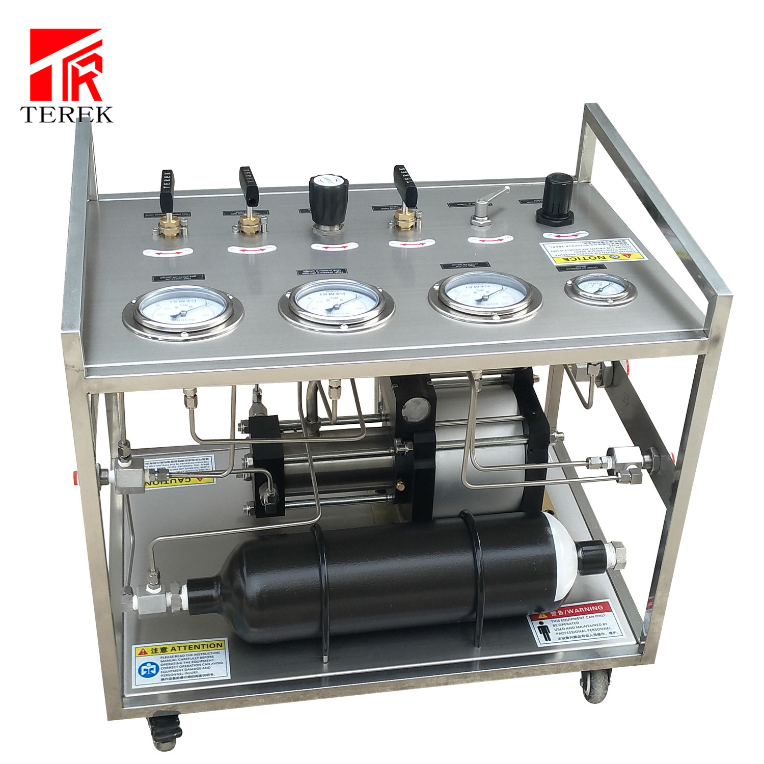 15000 psi CO2 Gas Booster Pump Butane Gas Filling Machine Nitrogen Gas Booster Pump  with tank