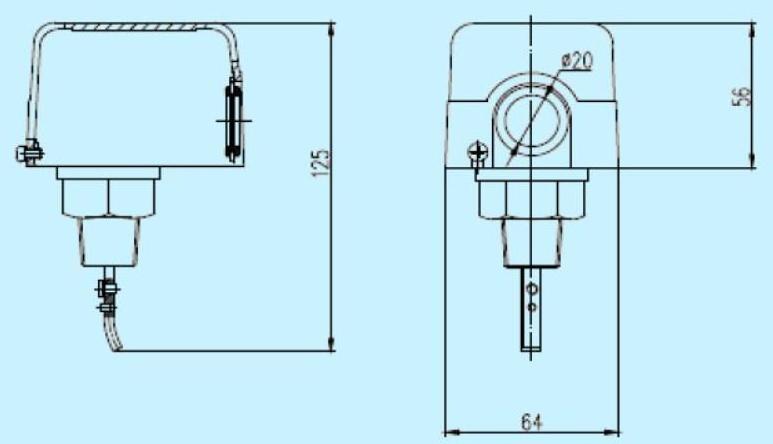 WFS paddle type water flow switch for HVAC liquid flow rate control