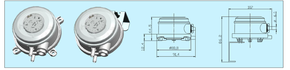 adjustable differential air vacuum pressure switch