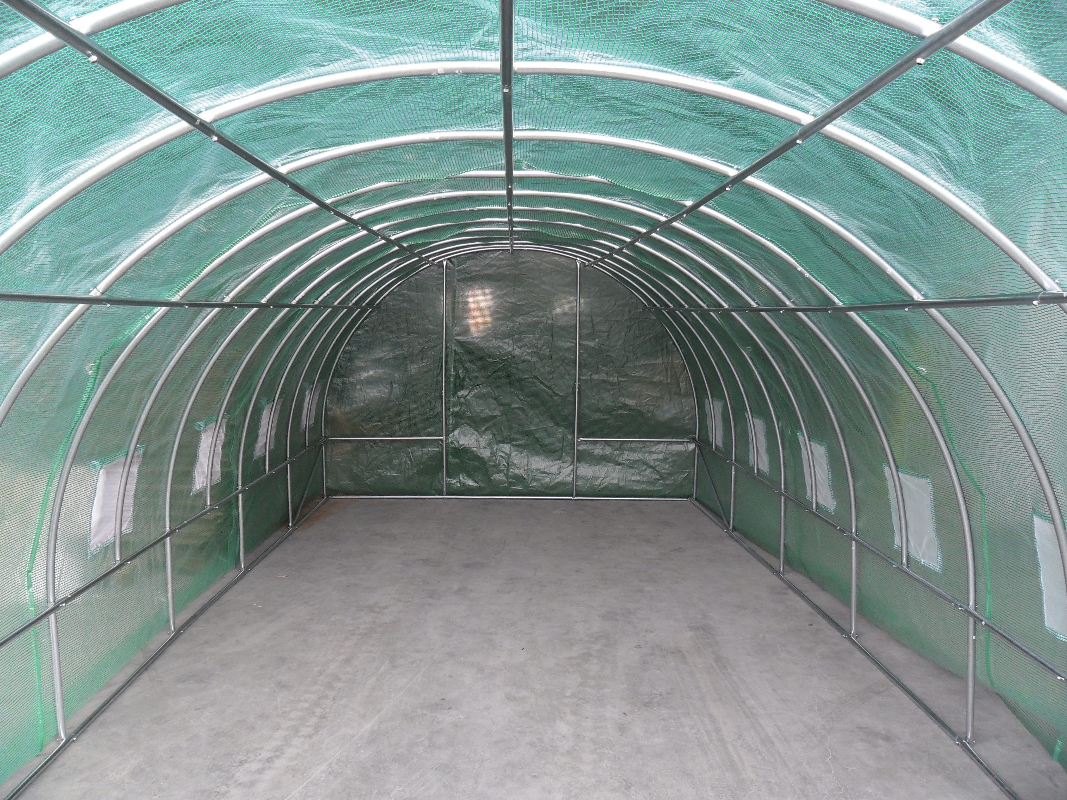 TSLP110 UV protected 12 roll-up windows with screens mushroom low cost poly tunnel garden polytunnel greenhouse