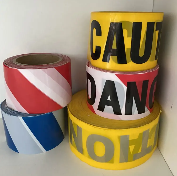 No-Adhesion Logo Warning Yellow PE Barrier Custom Caution Tape