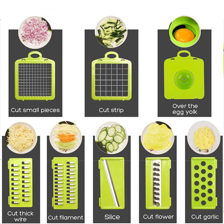 15 in 1 Vegetable Chopper Set Multifunctional Slicer With 8 Blades for Salad Potato Carrot Garlic