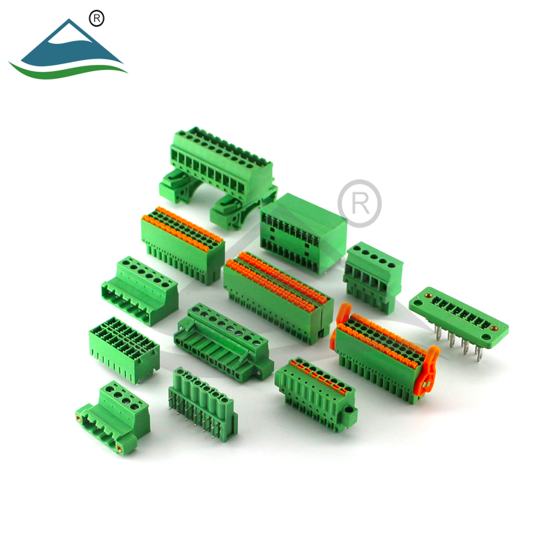 din rail type plug-in terminal blocks with nut of electrical connector 5.08mm pitch