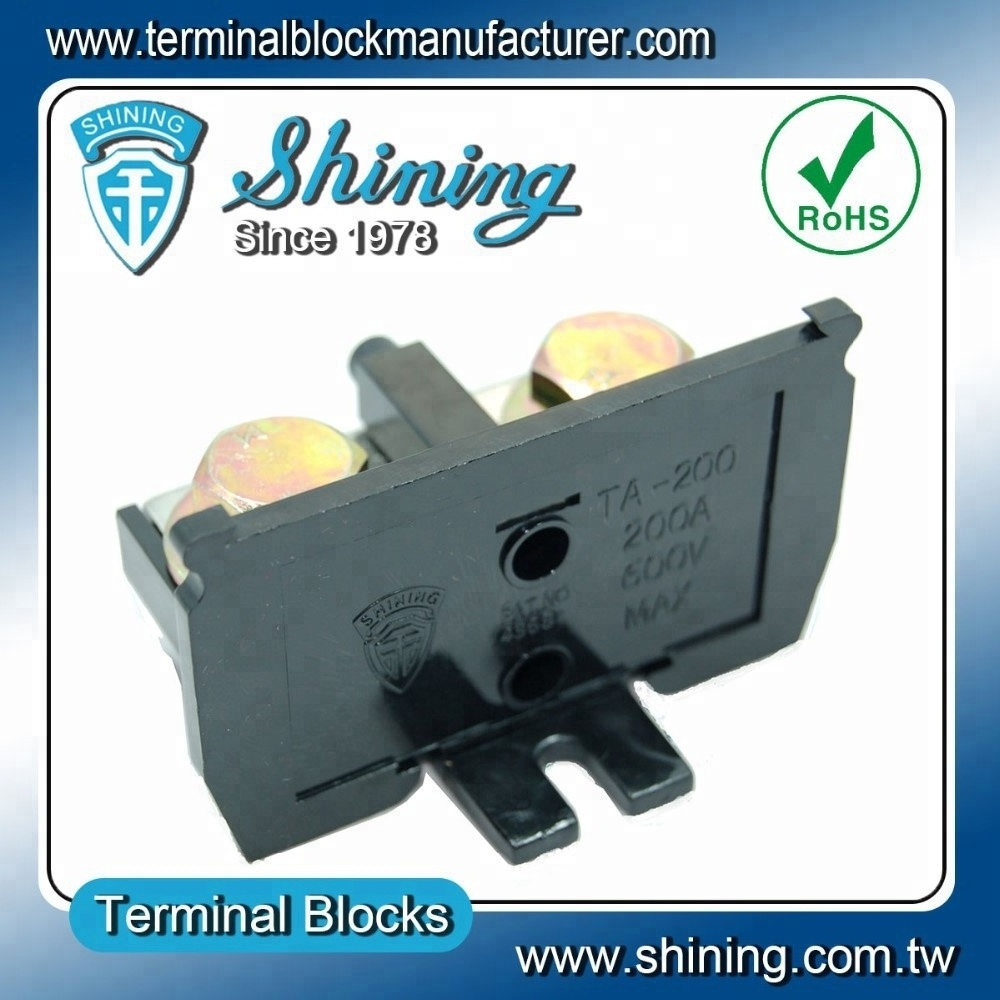 TA-200 35mm Din Rail Mounted 200A Heavy Duty Plastic Terminal Block