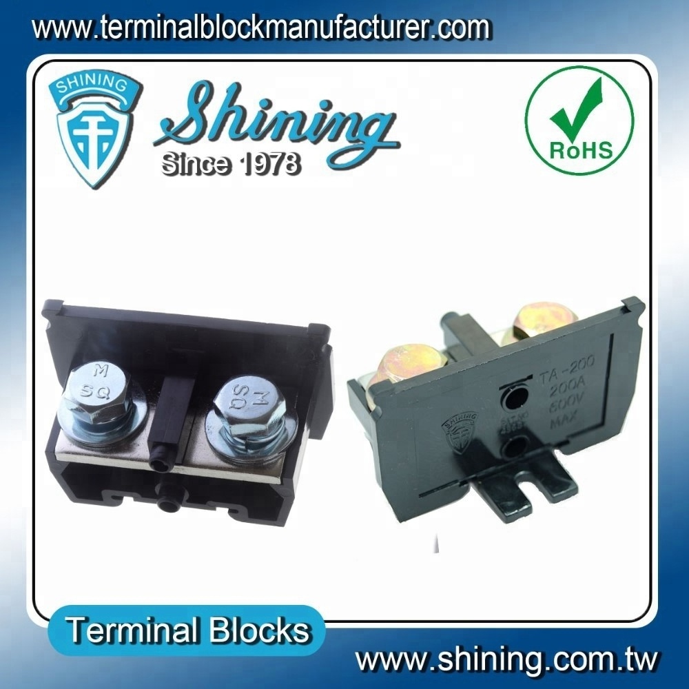 TA-200 35mm Din Rail Mounted 200A Heavy Duty Plastic Terminal Block