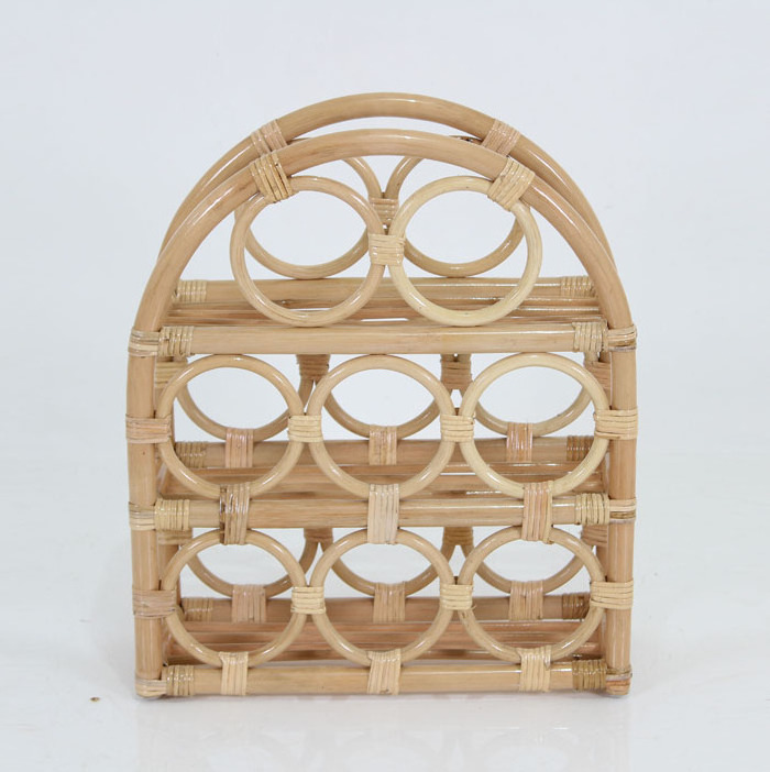 Rattan Wine Rack 8 bottles