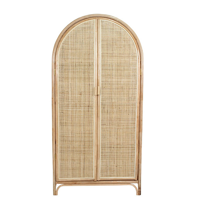 Selly Natural Rattan Wardrobe with Square Webbing