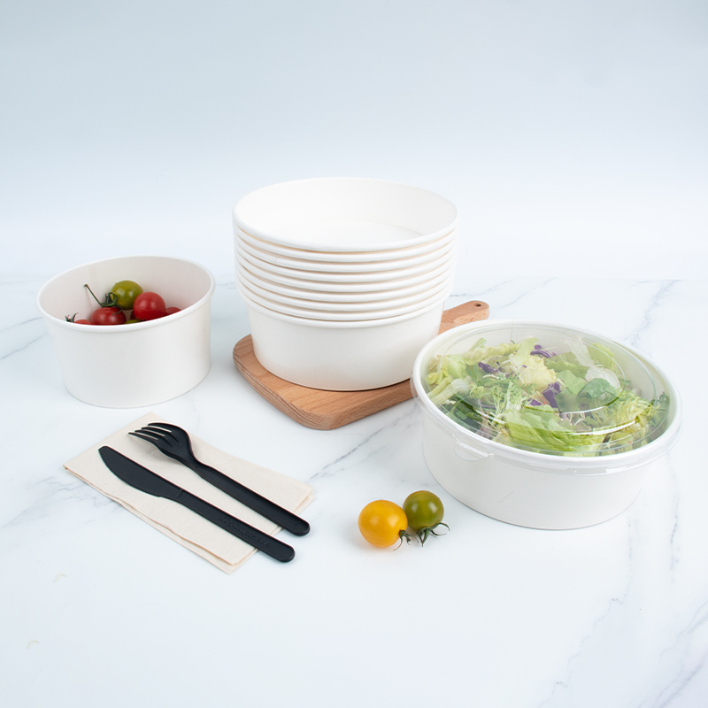 paper plates bowls kraft brown biodegradable ramen soup rice paper water paper bowl 12oz food packing containers with lid