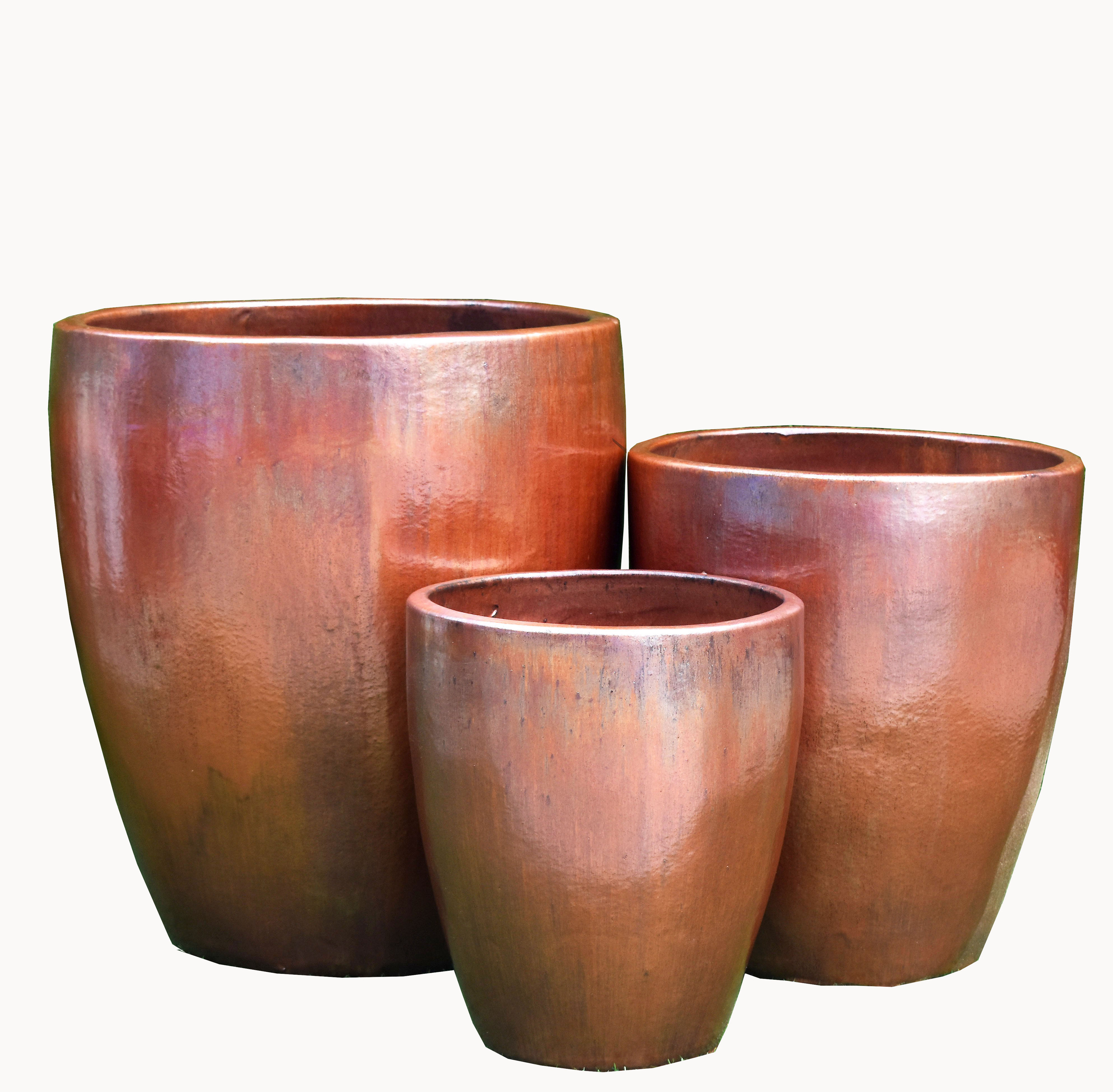 Glazed Terracotta Pottery Planter Outdoor Clay Flower Pots Ceramic Garden Planters for Home and Room Decor