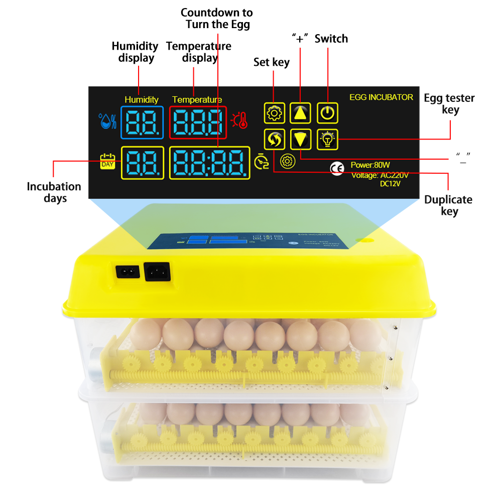 Dual Power Commercial Egg Incubator Automatic Poultry Egg Incubator Incubators Hatching Eggs