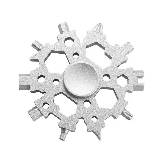 2023 factory herramientas 420 stainless steel 23 in 1 multi function snowflake design fidget spinner tools