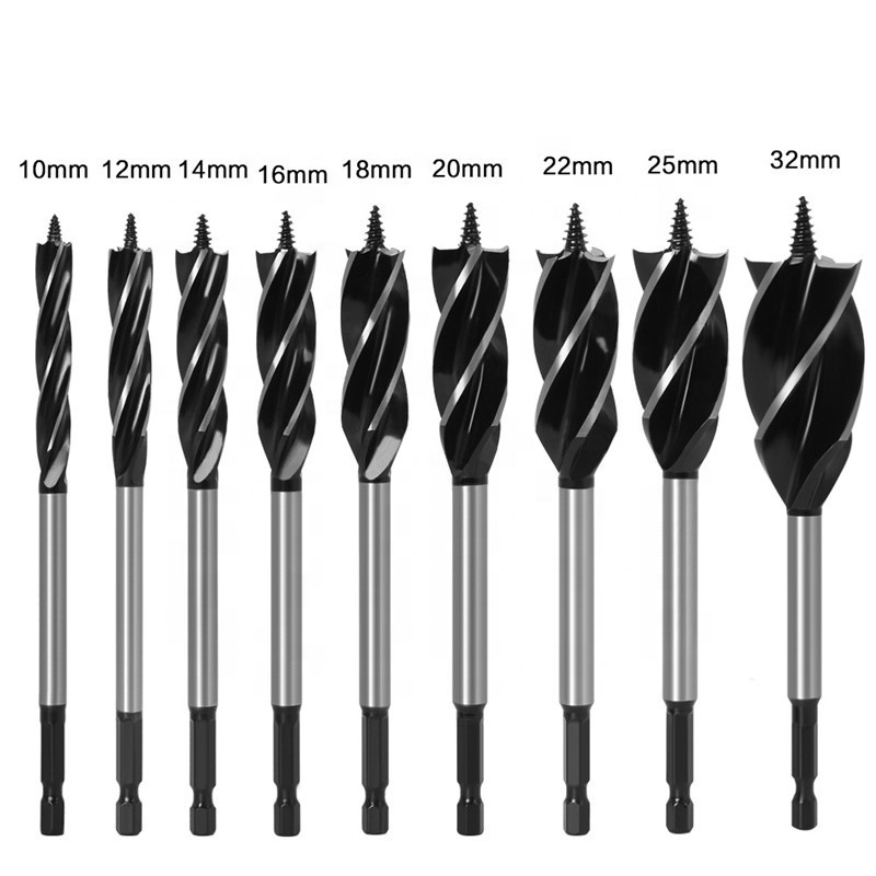 Wood Auger Drill Bit Set High Quality Hex Straight Shank Woodworking Tool Flat Spare Core Drill Bit