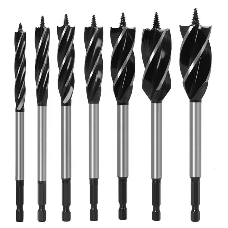 Wood Auger Drill Bit Set High Quality Hex Straight Shank Woodworking Tool Flat Spare Core Drill Bit