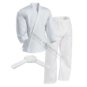 Karate Uniform With Elastic Waist Band Pant / Pure white Martial Arts Karate Uniform For Adults