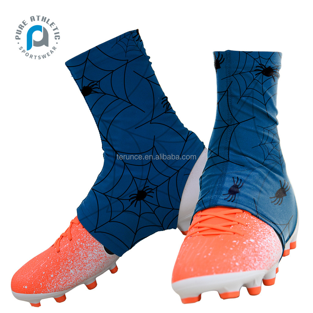 RURE customized spider web design American football sports adult youth children cleat covers spats shoes covers