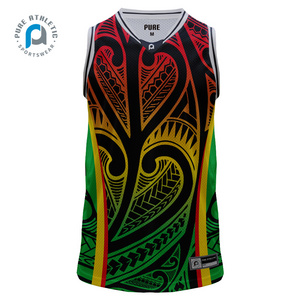 PURE 2023 wholesale Rasta blank jerseys basketball uniform design high quality custom Sublimated college basketball jersey bulk