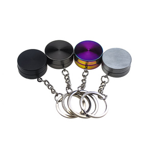 Factory Wholesale Portable 30mm 2 Layers Mini Grinder Zinc Alloy Herb Grinder with Keychains