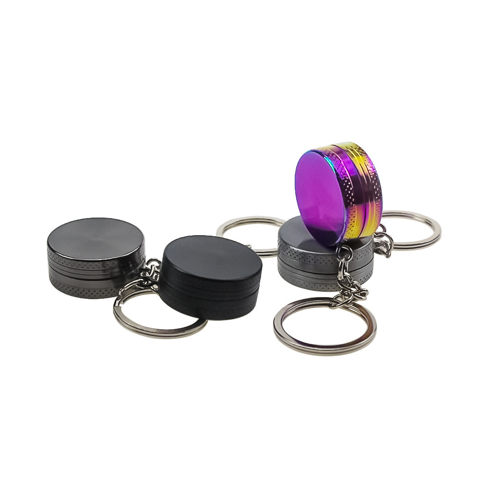 Factory Wholesale Portable 30mm 2 Layers Mini Grinder Zinc Alloy Herb Grinder with Keychains