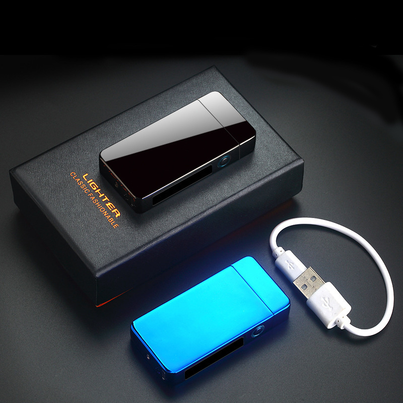 New Product Double Arc Windproof Cigarette Lighter Power Display USB Charging Lighter