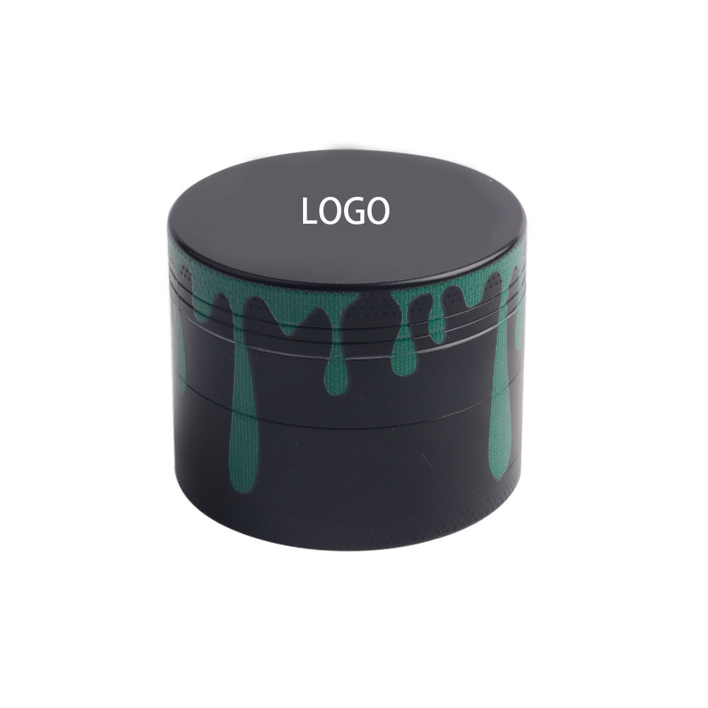 Factory Wholesale Popular Design Full Print Drop 50mm 4 Layers Metal Spice Herb Grinder Cool Herb Grinder