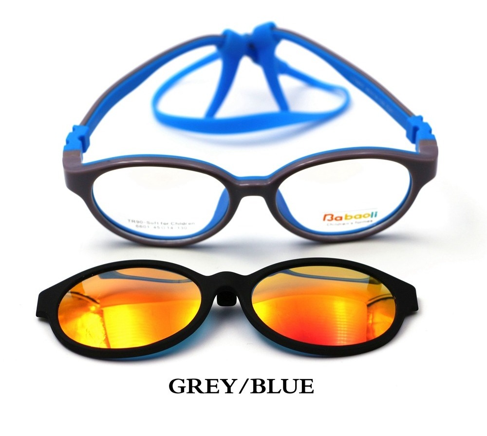 New Type Kid And Baby Flexible Silicon Eyeglasses Frame Oval Clip On Sunglasses Protect Glasses For Kids