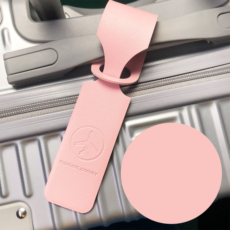 2024 Trendy Wholesale Travel Luggage Baggage Tag Suitcase Tag Waterproof Customized PU Leather Luggage Tags for promotional gift