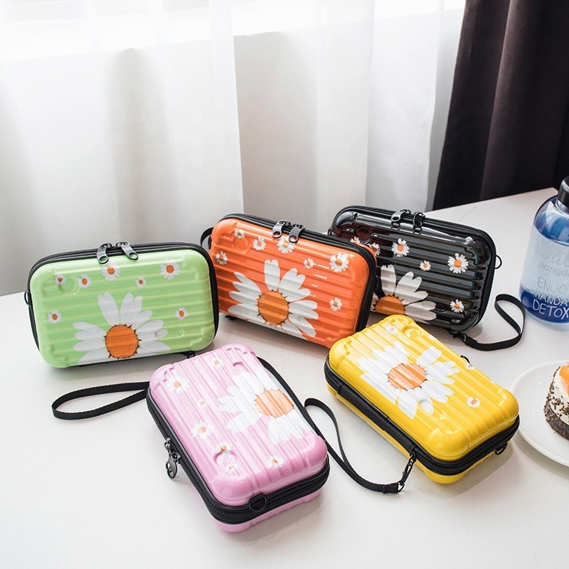 Fashion Girl cosmetic mini suitcase travel portable ABS clutch designer messenger bags